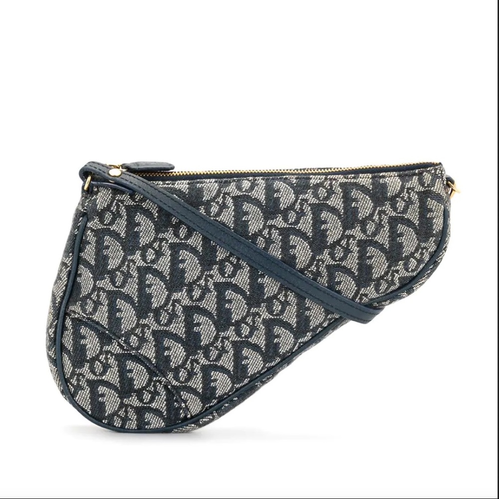 Vintage Dior 2001 Diorissimo Saddle Pochette - Picture 3 of 11